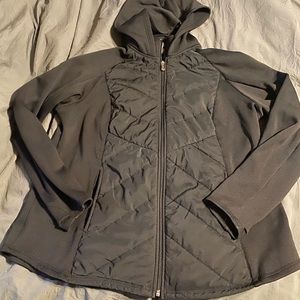 TekGear Women’s 1X Quilt Fleece Lightweight Hooded Jacket EUC!